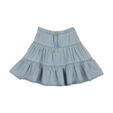 Lil Legs Light Wash Denim Tiered Skirt