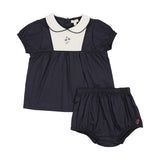 Lil Legs Navy Bib Toddler Set