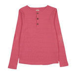 Lil Legs Pink/Red Basic Stripe Henley