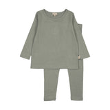 Lil Legs Seafoam Embroidered Lounge Set