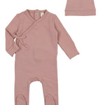 Lilette Rose Brushed Cotton Footie & Beanie Set