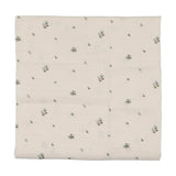 Lilette Cream/Blue Rosebud Muslin Swaddle