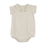 Lilette Cream/Light Blue Sweetheart Collar Romper