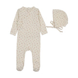 Lilette Cream/Pink Printed Wrapover Footie Set