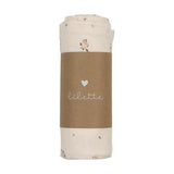 Lilette Cream/Pink Rosebud Muslin Swaddle