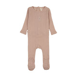 Lilette Dusty Pink Geo Floral Embroidered Footie