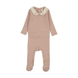 Lilette Dusty Pink Sweetheart Collar Footie
