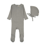 Lilette Light Blue Geo Floral Embroidered Footie Set