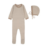 Lilette Oat Two Tone Knit Footie Set