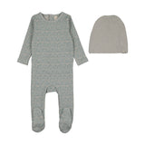 Lilette Pale Blue Spotted Print Footie Set