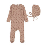 Lilette Dusty Pink Garden Cluster Print Footie Set