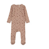 Lilette Dusty Pink Garden Cluster Print Footie