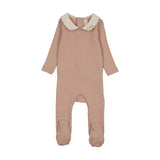 Lilette Dusty Pink Le Bebe Pointelle Footie