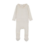 Lilette Cream/Blue Crochet Collar Footie