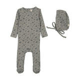 Lilette Light Blue Garden Cluster Print Footie