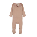 Lilette Dusty Pink Crochet Collar Footie