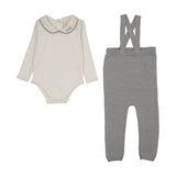 Lilette Cream/Blue Le Bebe Knit Suspender Set