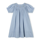 Lilou Blue Poplin Bottom Pleated Dress