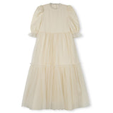 Lilou Cream Mesh Tiered Gown
