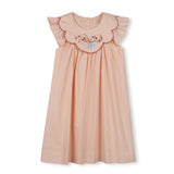 Lilou Peach Embroidered Bow Detail Dress