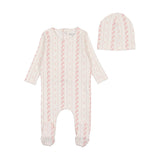 Bee & Dee Chalk White Linear Nostalgia Footie Set