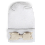 Adora Baby Cream Linen Bow Hospital Hat