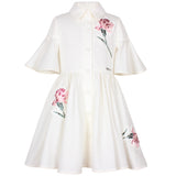 Jessie And James Flower Embroidery Little Sister Dress