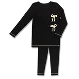 Little Label Black Wrap Bow Weekend Pj's
