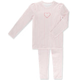 Little Label Pink Herringbone Heart Pj's