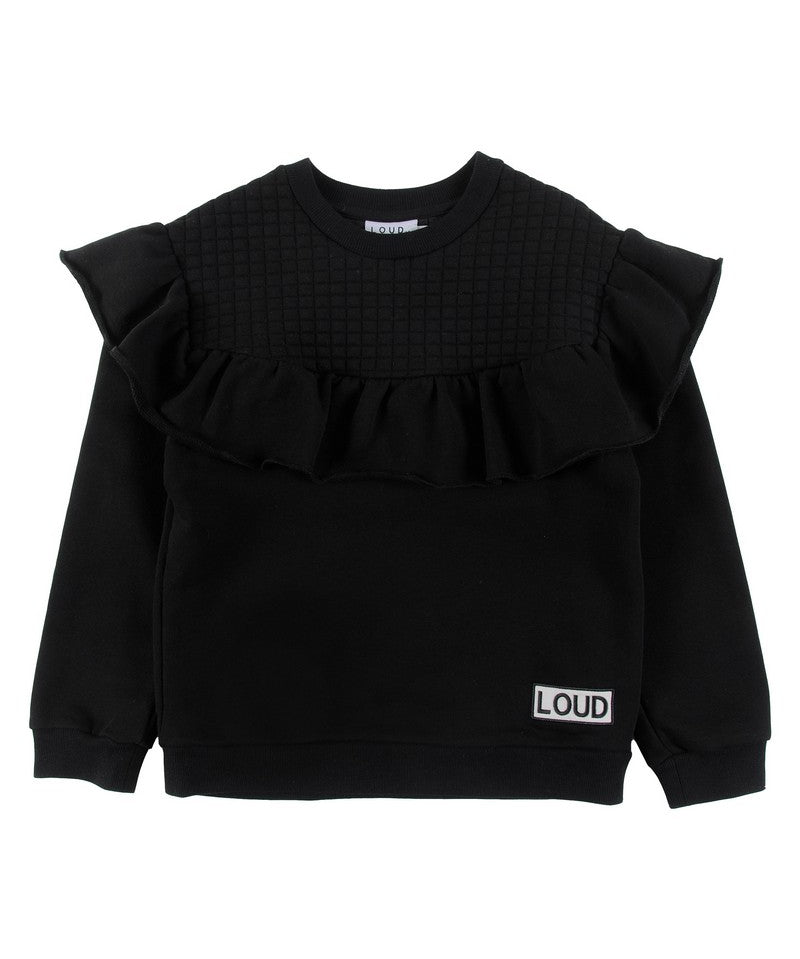 Loud Black Ruffle World Sweatshirt