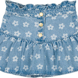 Louis Louise Denim Flower Pipeau Skirt