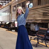 Luna Mae Navy Leni Skirt