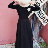 Luna Mae Black Indi Corduroy Skirt