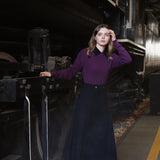 Luna Mae Plum Cleo Removable Collar Sweater