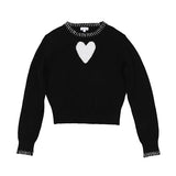Luna Mae Black Bryn Heart Sweater