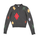 Luna Mae Grey Emmy Argyle Sweater