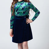 Oh Girl Green Floral Velvet Top