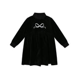 Bopop Black Embroidered Bow Maxi Robe