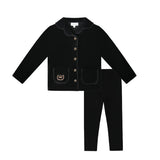 Bopop Black Crown Embroidered Pj's