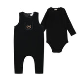 Bopop Black Crown Embroidered Overalls