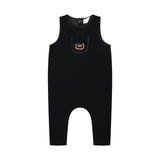 Bopop Black Crown Embroidered Overalls