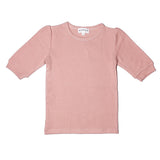 Bopop Pink Scalloped 3/4 Sleeve T-Shirt