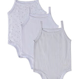 Minimoi White Multi Petite Leaves Cotton Modal Undershirts