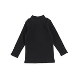 Lil Legs Black Ribbed Mockneck