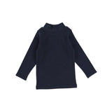 Lil Legs Navy Ribbed Mockneck
