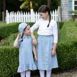 Mode Avant Light Denim Ruffle Dress
