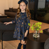 Mode Avant Blue Floral Collar Dress