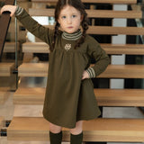 Mode Avant Khaki Emblem Dress