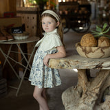 Mode Avant Blue Floral Cape Dress
