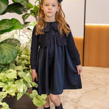Mode Avant Navy Silk Dress With Mohair Sweater